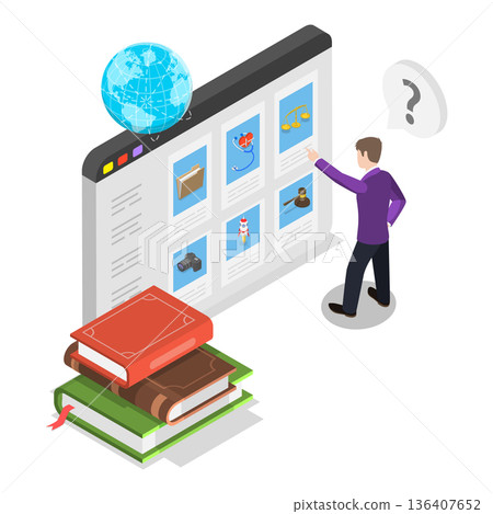 3D Isometric Flat Illustration of Opportunities, Personalized Learning Path. Item 2 3D Isometric Flat Illustration of Opportunities, Personalized Learning Path. Item 2 136407652
