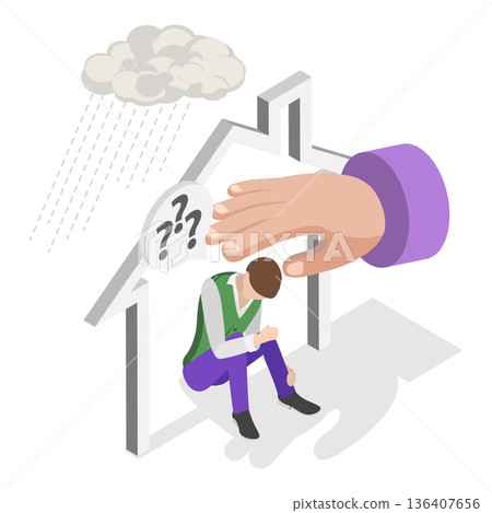 3D Isometric Flat Illustration of FOMO stands for Fear of Missing Out. Item 1 3D Isometric Flat Illustration of FOMO stands for Fear of Missing Out. Item 1 136407656