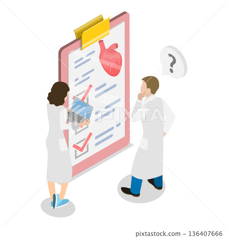 3D Isometric Flat  Illustration of Wellness and Healthcare. Item 3 136407666