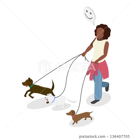3D Isometric Flat Illustration of Pet Lovers. Item 1 3D Isometric Flat Illustration of Pet Lovers. Item 1 136407705