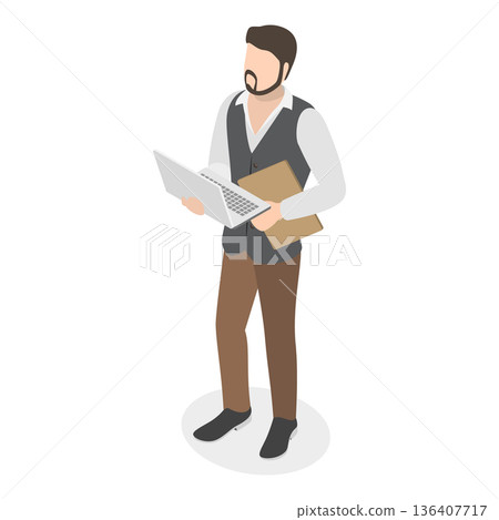 3D Isometric Flat  Illustration of Teachers. Item 1 136407717