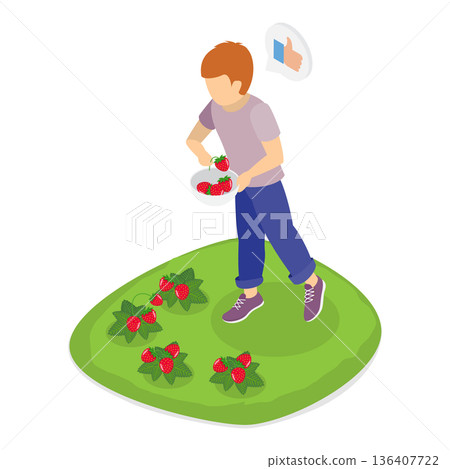 3D Isometric Flat  Illustration of Happy Children Havin Fun. Item 4 136407722