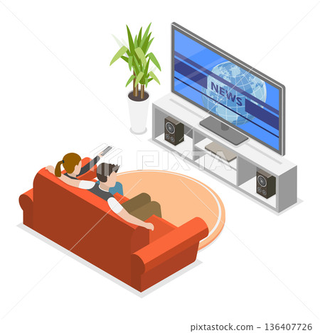3D Isometric Flat Illustration of Happy Family Having Fun. Item 3 3D Isometric Flat Illustration of Happy Family Having Fun. Item 3 136407726