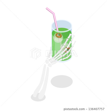 3D Isometric Flat  Illustration of Halloween Drinks. Item 3 136407757