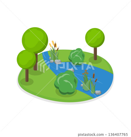 3D Isometric Flat  Illustration of Gardening and Farming Approaches. Item 2 136407765
