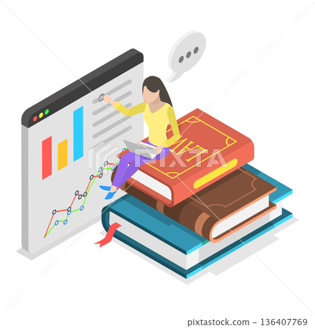 3D Isometric Flat Illustration of Key Performance Indicators. Item 1 3D Isometric Flat Illustration of Key Performance Indicators. Item 1 136407769