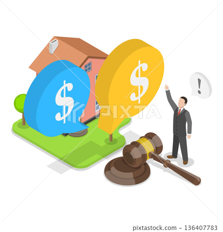 3D Isometric Flat Illustration of Real Estate. Item 2 3D Isometric Flat Illustration of Real Estate. Item 2 136407783
