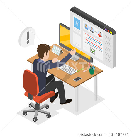 3D Isometric Flat  Illustration of Secure Environment for Children. Item 3 136407785