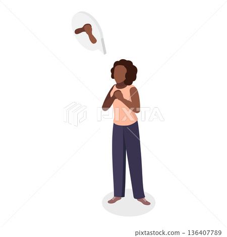 3D Isometric Flat Illustration of Hand Gestures Set. Item 3 3D Isometric Flat Illustration of Hand Gestures Set. Item 3 136407789