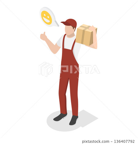 3D Isometric Flat  Illustration of Delivery Service. Item 5 136407792