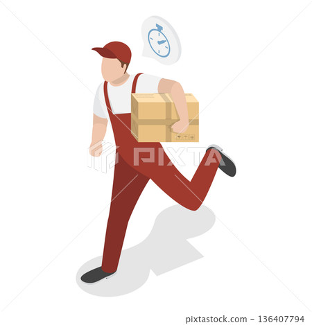 3D Isometric Flat  Illustration of Delivery Service. Item 3 136407794