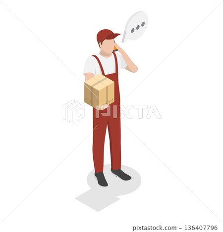 3D Isometric Flat  Illustration of Delivery Service. Item 1 136407796