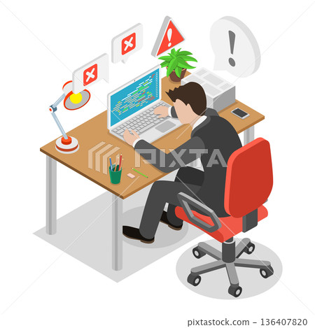 3D Isometric Flat  Illustration of Consulting Services. Item 3 136407820