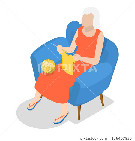 3D Isometric Flat  Illustration of Leisure Fun. Item 2 136407836