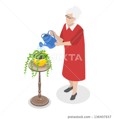 3D Isometric Flat  Illustration of Leisure Fun. Item 1 136407837