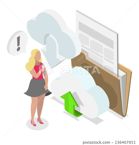 3D Isometric Flat Illustration of Computing Online Services. Item 2 3D Isometric Flat Illustration of Computing Online Services. Item 2 136407851
