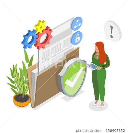3D Isometric Flat Illustration of Computing Online Services. Item 1 3D Isometric Flat Illustration of Computing Online Services. Item 1 136407852