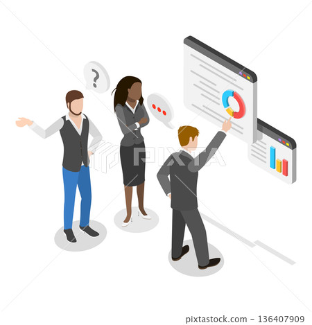 3D Isometric Flat  Illustration of MBA. Item 2 136407909