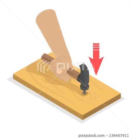 3D Isometric Flat  Illustration of Physics Experiment. Item 3 136407911