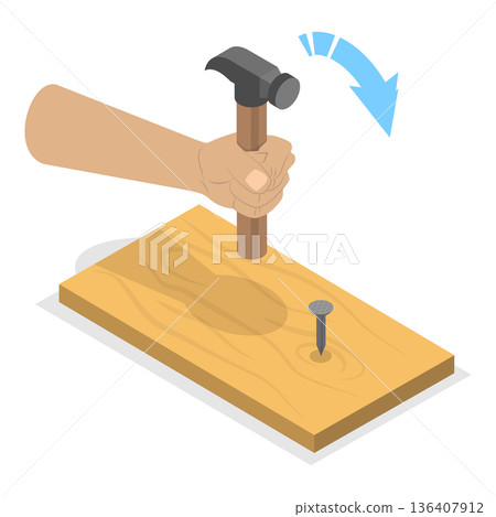 3D Isometric Flat Illustration of Physics Experiment. Item 2 3D Isometric Flat Illustration of Physics Experiment. Item 2 136407912