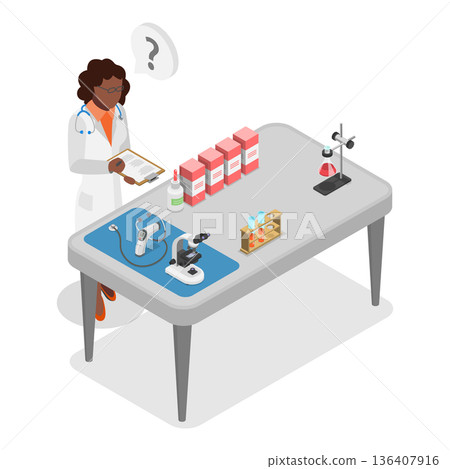 3D Isometric Flat  Illustration of Distribution of Pharm Products. Item 1 136407916