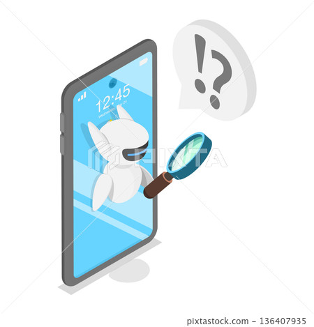 3D Isometric Flat Illustration of AI Search. Item 1 3D Isometric Flat Illustration of AI Search. Item 1 136407935