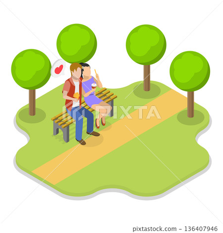 3D Isometric Flat Illustration of Outdoor Adventures. Item 2 3D Isometric Flat Illustration of Outdoor Adventures. Item 2 136407946