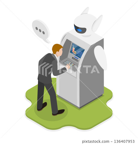 3D Isometric Flat Illustration of Electric Servant Services. Item 1 3D Isometric Flat Illustration of Electric Servant Services. Item 1 136407953