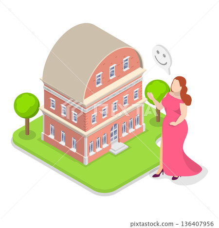 3D Isometric Flat Illustration of Planning Trip, Journey or Tour. Item 1 3D Isometric Flat Illustration of Planning Trip, Journey or Tour. Item 1 136407956