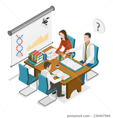 3D Isometric Flat  Illustration of Medical Laboratory. Item 2 136407994