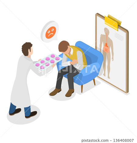3D Isometric Flat Illustration of Gastroenterology. Item 1 3D Isometric Flat Illustration of Gastroenterology. Item 1 136408007