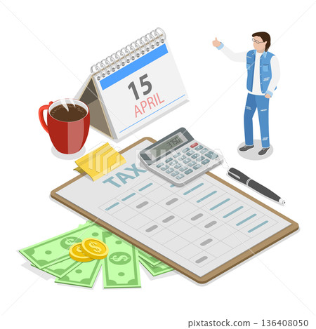 3D Isometric Flat  Illustration of Data Analisis and Statistics. Item 2 136408050