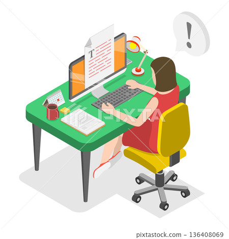 3D Isometric Flat Illustration of Document Online Editing. Item 3 3D Isometric Flat Illustration of Document Online Editing. Item 3 136408069