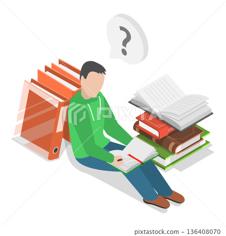 3D Isometric Flat  Illustration of Document Online Editing. Item 2 136408070