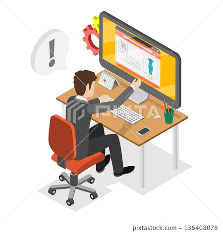 3D Isometric Flat Illustration of Reseller and Distributor. Item 3 3D Isometric Flat Illustration of Reseller and Distributor. Item 3 136408078