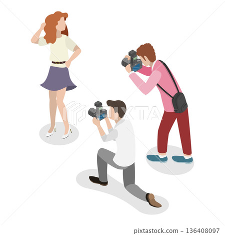 3D Isometric Flat  Illustration of Photo And Video Shooting. Item 4 136408097