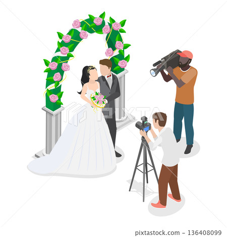 3D Isometric Flat Illustration of Photo And Video Shooting. Item 2 3D Isometric Flat Illustration of Photo And Video Shooting. Item 2 136408099