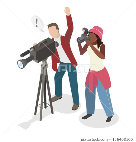 3D Isometric Flat  Illustration of Photo And Video Shooting. Item 1 136408100