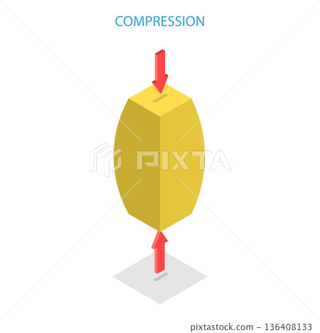 3D Isometric Flat  Illustration of Mechanical Stress Types. Item 5 136408133