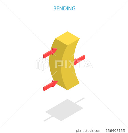 3D Isometric Flat Illustration of Mechanical Stress Types. Item 3 3D Isometric Flat Illustration of Mechanical Stress Types. Item 3 136408135