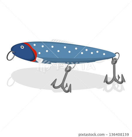 3D Isometric Flat Illustration of Fishing Bait Collection. Item 6 3D Isometric Flat Illustration of Fishing Bait Collection. Item 6 136408139