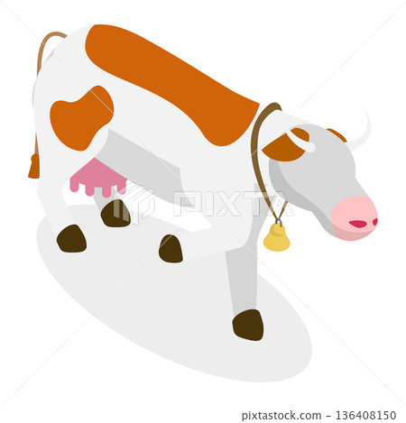 3D Isometric Flat Illustration of Dairy Farm. Item 3 3D Isometric Flat Illustration of Dairy Farm. Item 3 136408150