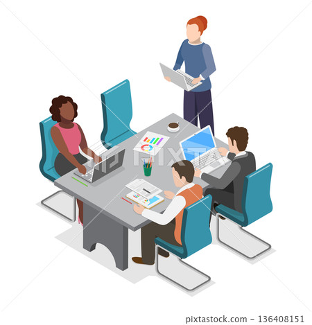 3D Isometric Flat Illustration of Project Management. Item 3 3D Isometric Flat Illustration of Project Management. Item 3 136408151