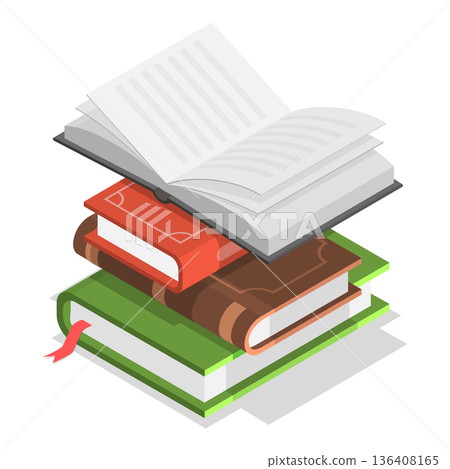 3D Isometric Flat Illustration of Hands with Books. Item 4 3D Isometric Flat Illustration of Hands with Books. Item 4 136408165