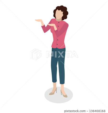 3D Isometric Flat Illustration of Arm Gesture. Item 7 3D Isometric Flat Illustration of Arm Gesture. Item 7 136408168