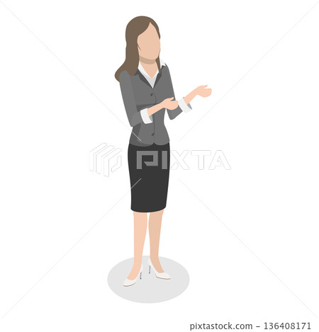 3D Isometric Flat Illustration of Arm Gesture. Item 4 3D Isometric Flat Illustration of Arm Gesture. Item 4 136408171