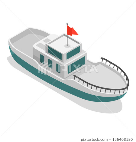 3D Isometric Flat  Illustration of Yachts Maritime Ships. Item 2 136408180