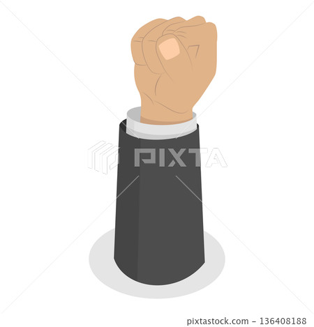 3D Isometric Flat Set of Human Hands Gestures. Item 4 3D Isometric Flat Set of Human Hands Gestures. Item 4 136408188