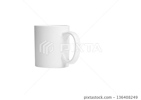 white cup for tea or coffee on isolated white background white cup for tea or coffee on isolated white background 136408249