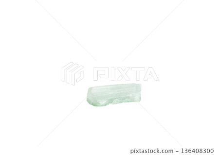 green tourmaline mineral stone macro on white background green tourmaline mineral stone macro on white background 136408300